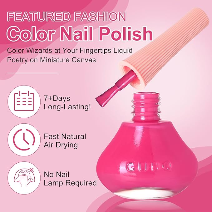 Major Dijit Neon Pink Quick Dry Regular Nail Polish - Nail Art Lacquer, 0.41 Fl Oz
