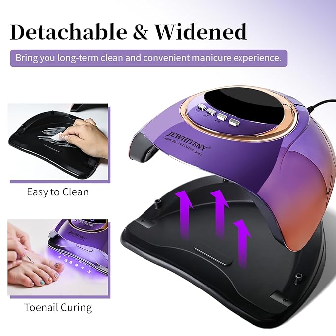 JEWHITENY Purple Fast U V Dryer for Gel Nail Polish:Gel Manicure U V Light with 4 Timers & Automatic Sensor Gel Nail Lamp Professional Curing LED Light