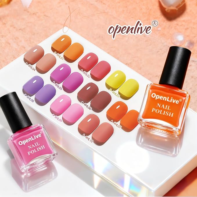 Fall Maple Leaf Nail Polish Set -12 Colors Orange Purple Yellow Nude Pink Nail Polish Set With Base Coat and Top Coat Quick Dry Long Lasting Color Nail Polish for Holiday Gift Giving