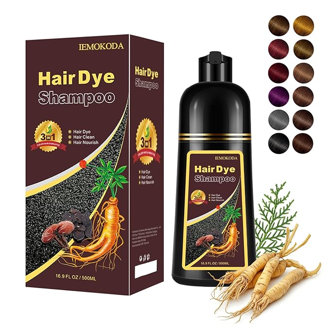 Light Brown Hair Dye Shampoo 3 in 1, Instant Natural Hair Color Shampoo Hair Dye for Women & Men, Root Touch Up & Easy To Use & Lasts 3-4 Weeks & All Hair Types, 16.9 fl.oz