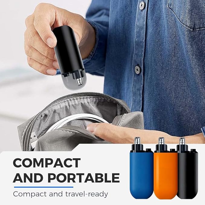 Drkicsy Rechargeable Portable Nose Hair Trimmer for Men and Women, Electric Nose Hair Remover Nasal Hair Cutter Shaver (Black)