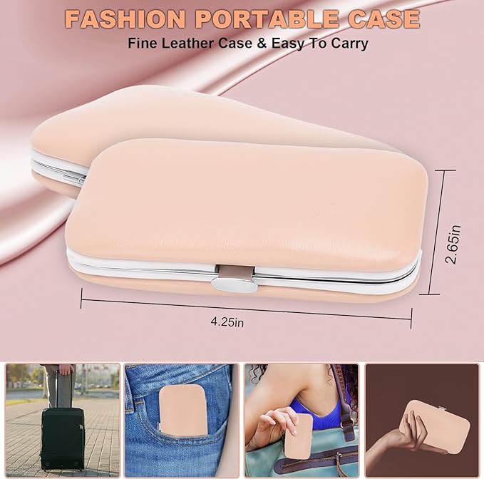 9 PCS Nail Clippers, ONEHERE Premium Manicure Set, Professional Grooming Gift Kit, Pedicure Kit, Facial, Hand, Foot, Cuticle Nail Care Tools, Fingernail Clippers with Luxurious Portable Travel Case