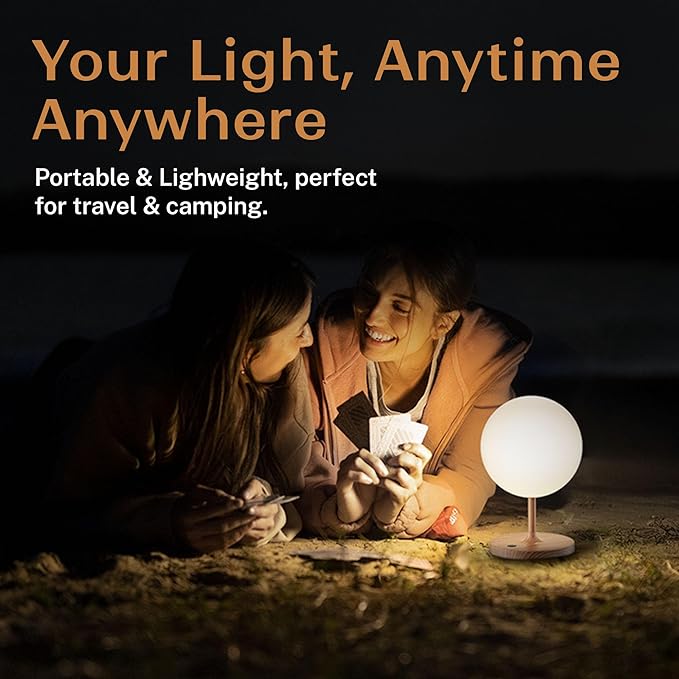 Cordless Lamp, 5000mAh Battery Operated Rechargeable Table Lamp with Power Bank, Touch Dimmable 3 Color Temperatures, IP44 Waterproof Shower Lamp for Kitchen, Bathroom, Indoor Or Outdoor Use 9.6in