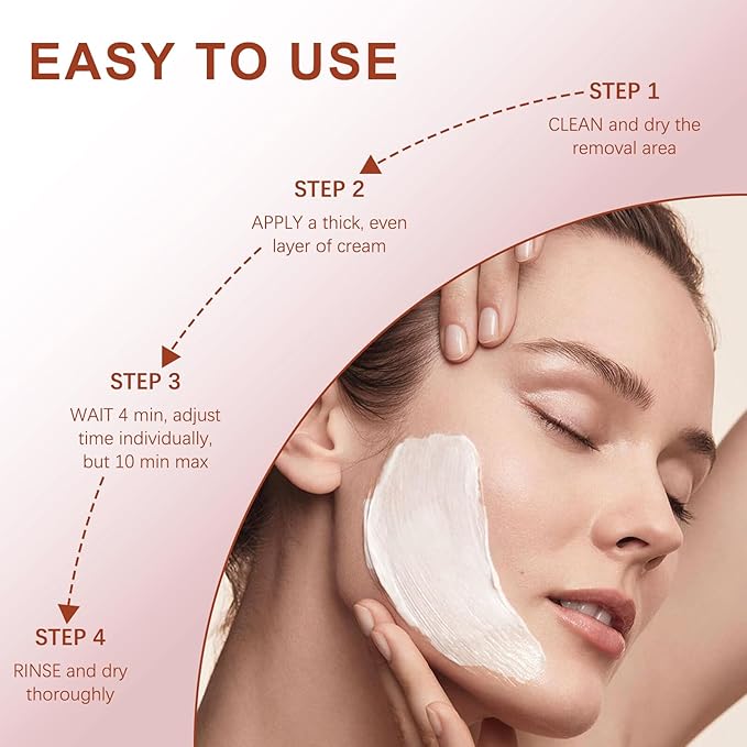 Facial Hair Removal Cream for Women, Painless & Flawless Depilatory Cream for Face Upper Lip Chin Hair Remover, Gentle Formula for Sensitive Skin