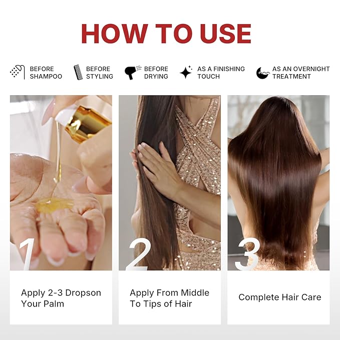 Karseell Moroccan Argan Oil for Hair Healing Cold Pressed Weightless Argan Oil Hair Serum for Dry Damaged Hair 50ml