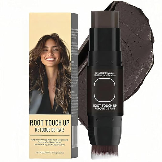 Gowwim Root Touch up Powder, Instantly Gray Hair Cover up Hairline Powder for Women & Men Waterproof and Sweatproof Root Cover Up Long-Lasting for Thinning & Loss Hair (Dark Brown4, 7.5g)