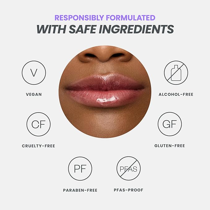 Wonderskin Lip Oil Rehab Serum - Tinted Lip Oil, Hydrating, Moisturizing, and Non-Sticky Deep Red Tint Serum for Dry Lips (Honey)