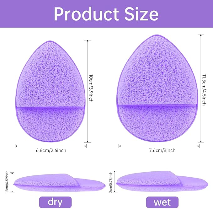 6Pcs Facial Sponges Set, Cleansing Puff, Colorful Facial Sponges for Face Wash, Reusable Makeup Remover Exfoliating Pads for Daily Cleansing