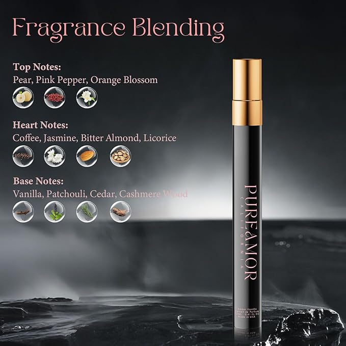 Pheromones Perfumes for Women, Amber Vanilla Perfume, Long Lasting Eau De Parfum, Premium Sent Blend Cologne for Men & Women, 0.41 fl.oz Travel Size Perfumes Spray