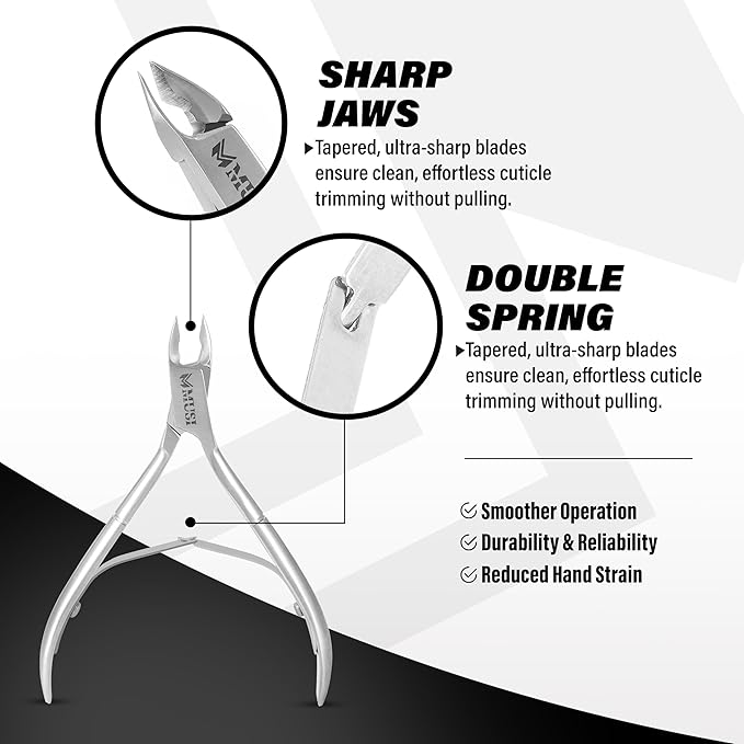 MUSI 4-Piece Cuticle Care Kit – Precision Cuticle Nipper, Pusher, Scraper & Cuticle Scissors – Stainless Steel Manicure Tools Set for Nail & Skin Grooming – Salon & Home Use