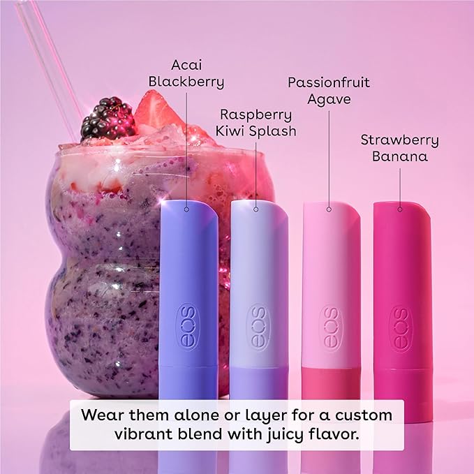 eos Flavor Lab Secret Menu Lip Balm Gift Set - Sunrise Smoothie, Limited-Edition, Moisturizing, Hydrating Lip Balm, Dry Lips, Variety Pack, 0.14 oz, 4-Pack