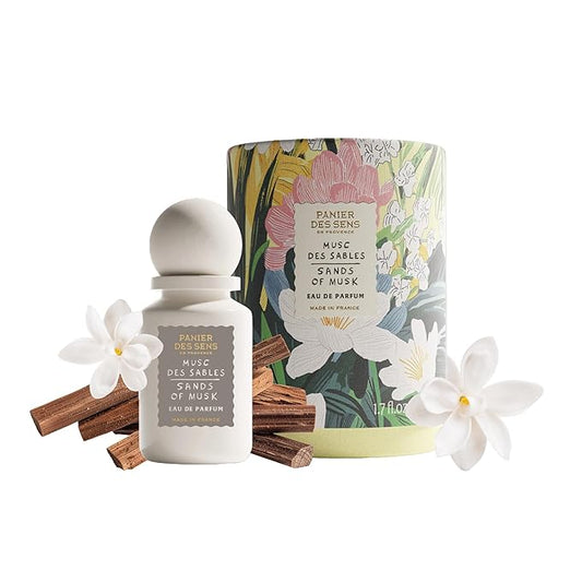 Panier des Sens - Sands of Musk Women Perfume 1.7 Floz – Floral, Musk Perfume - Daily Luxury Women's Fragrances - Eau de Parfum Crafted in Grasse, France - Gifts for Her - Elegant Packaging