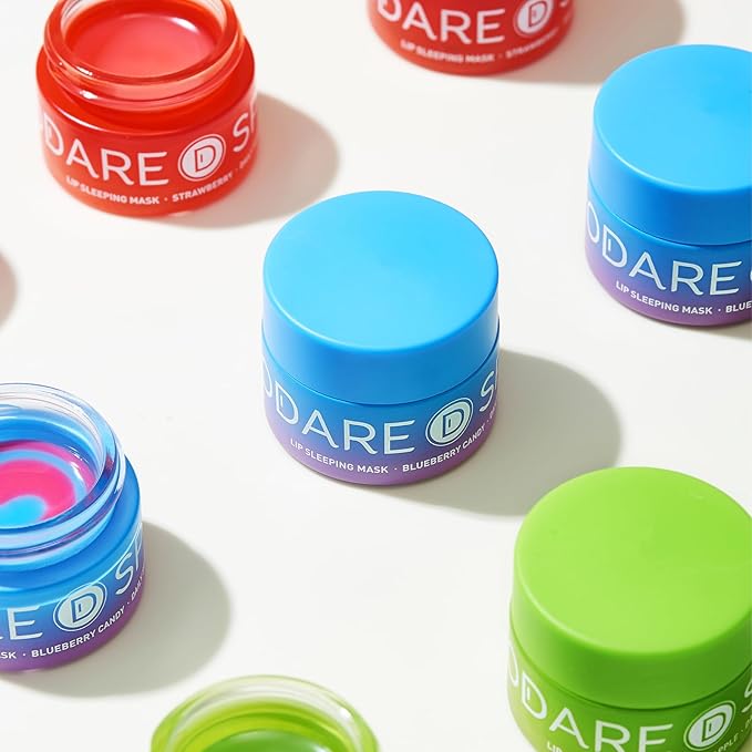 Blueberry Lip Mask Overnight, Dual-Color Lip Sleeping Mask for Reduce Fine Lines, Nourish and Hydrating Dry Cracked Skin with Vitamin C and Shea Butter -0.42 Fl Oz