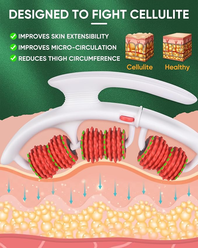 ONUEMP Cellulite Remover for Legs, Cellulite Massager Roller Muscle Roller, Fascia Massage Tool Thigh, Calf, Leg Massager - Anti-Celulitis, Lymphatic Drainage, Body Sculpting, Deep Tissue Pain Relief