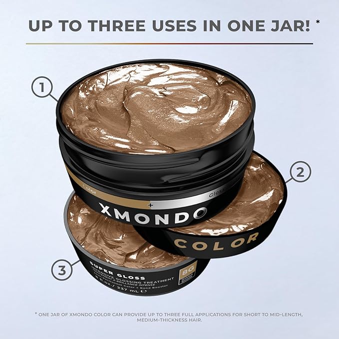 XMONDO Color Golden Blonde Color Depositing Mask & Semi-Permanent Hair Dye Super Gloss Infused with Bond Boosters for Nourishment, Revitalize & Repair, Vegan Formula, 8 Fl Oz