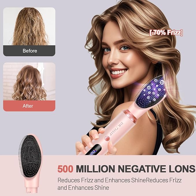 6 in 1 Air Styler Set & Hair Dryer Brush, 110,000 RPM High-Speed Negative Ionic Hair Dryer Fast Drying, Multi Professional Hot air Styler for Curling Volumizing Straightening Styling(Pink)