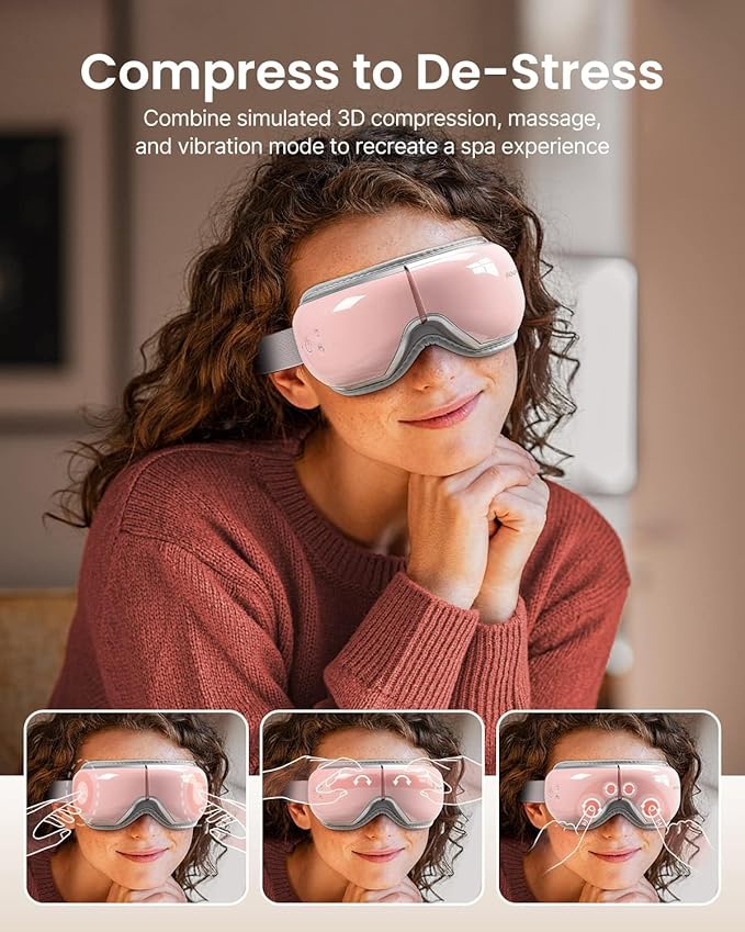 RENPHO Eyeris 1 Eye Massager with Heat, Christmas Birthday Gifts for Women Men Mom Dad Her Him, Eye Mask for Migraine, Smart Sleep Mask for Dry Eyes Relax, Reduce Strain