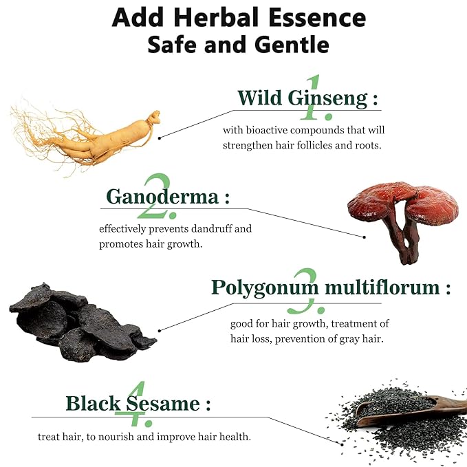 Natural Black Hair Shampoo, Hair Dye Shampoo 3 in 1, Shampoo Para Canas for Men Women, Hair Dye 100% Gray Coverage for All Hair Types 16.9 Fl Oz (Black)