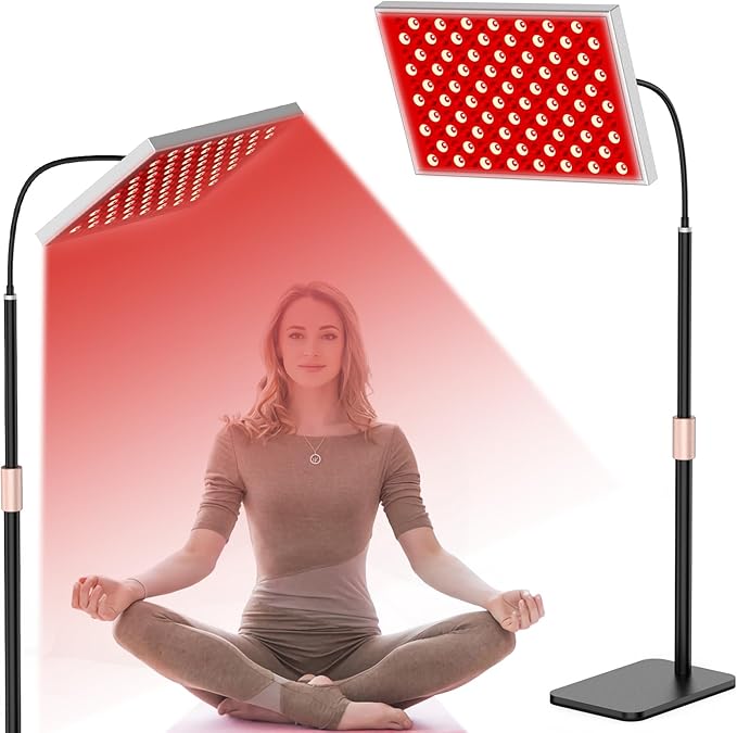 Red Light Therapy for Body: Infrared Light Therapy Panel Lamp with Stand, 660nm Deep Red and 850nm Near Infrared LED Device at Home for Face and Body