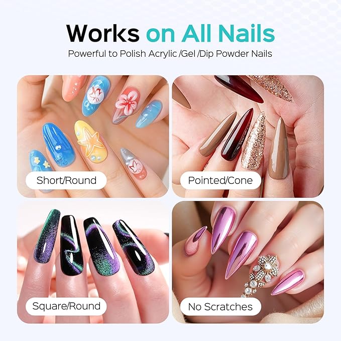 COSLUS Professional Electric Nail Drill, 40000 RPM Portable Rechargeable Nail File with Storage Stand for Acrylic Gel Polishing Removing - Easy to Use for Women, Manicure at Home DIY or Salon, Pink