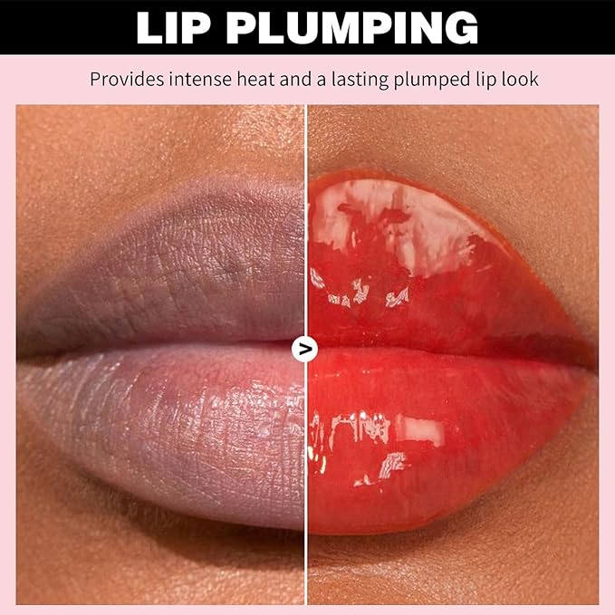 Erinde Lip Plumper Gloss, Natural Ginger Lip Plumping Booster, Ultra-Hydrating & Nourishing Plump Lip Plumper, Glossy Finish Fuller Lip Plumping Oil for Women Girls, G03