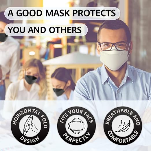 LEVENIS Face Masks 50 Pack, Breathable Comfortable and Disposable Mask, White