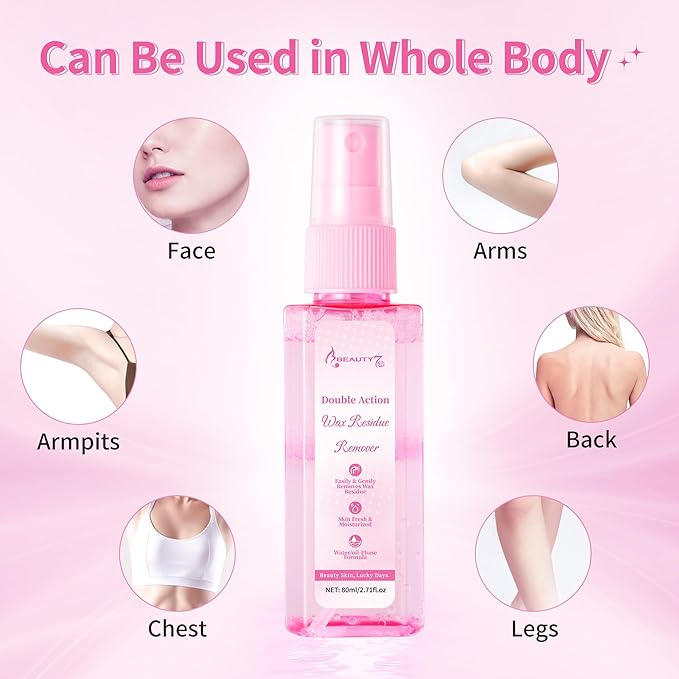 Beauty7 Post Wax Residue Remover, Post Wax Oil, After Waxing Spray, Easy& Gently Hair Remover Waxing, After Waxing Care Product 2.71 oz/ 80ml