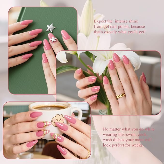 Artdone Gel Nail Polish Hema-free Solid Color Pink For All Seasons Neutral Soak Off LED Lamp Needed For Manicure Nail Art