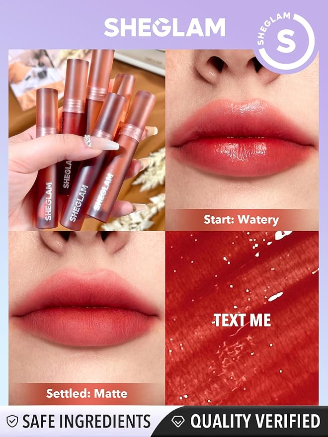 SHEGLAM Soft Haze Lip Blur Waterproof Liquid Lipstick Matte Transfer-Proof Lip Tint Lasting Super Stay Lip Stain-Text Me