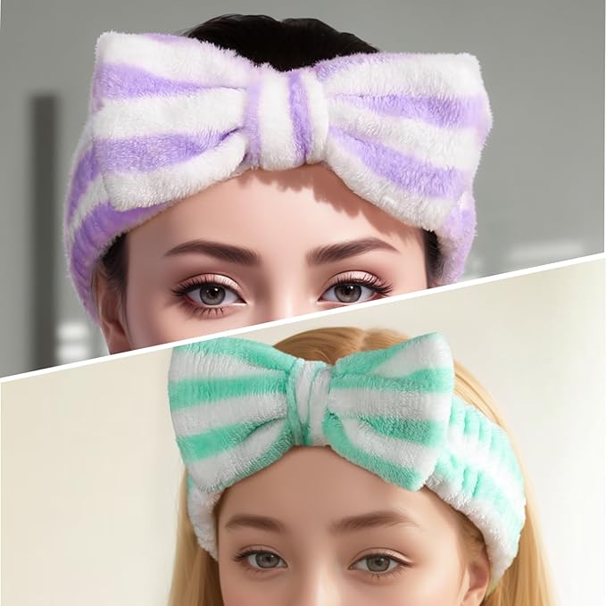 Teenitor Makeup Headband, Spa Headband For Girls, Bow Headbands, Fluffy Headbands for Washing Face, Skincare