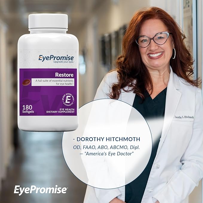 EyePromise Restore Eye Health Supplement - 180 Softgels, 90-Day Supply - Omega 3 Supplement with Zeaxanthin, Lutein, Fish Oil, EPA, DHA & Vitamins for Eye Health