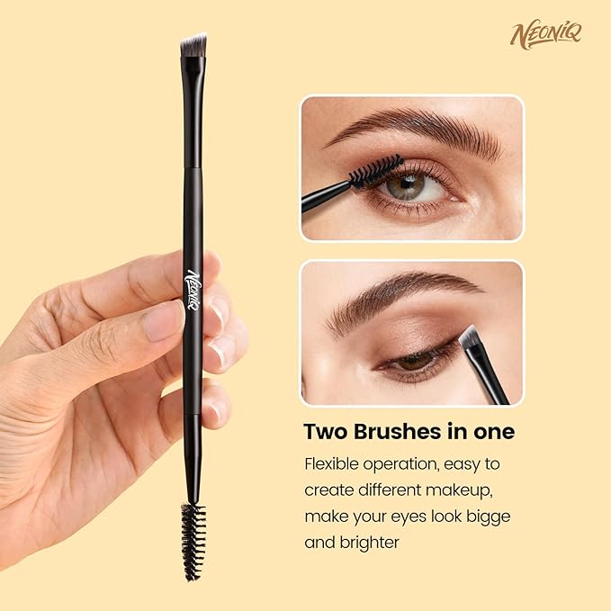 10 PCS Foundation Contour Conceal Brush Set With Bag, Makeup Brushes, Double-End Multi-functional Brushes for Foundation Powder Blush Eyeliner Eyeshadows, Professional Face Brush Set（Black）