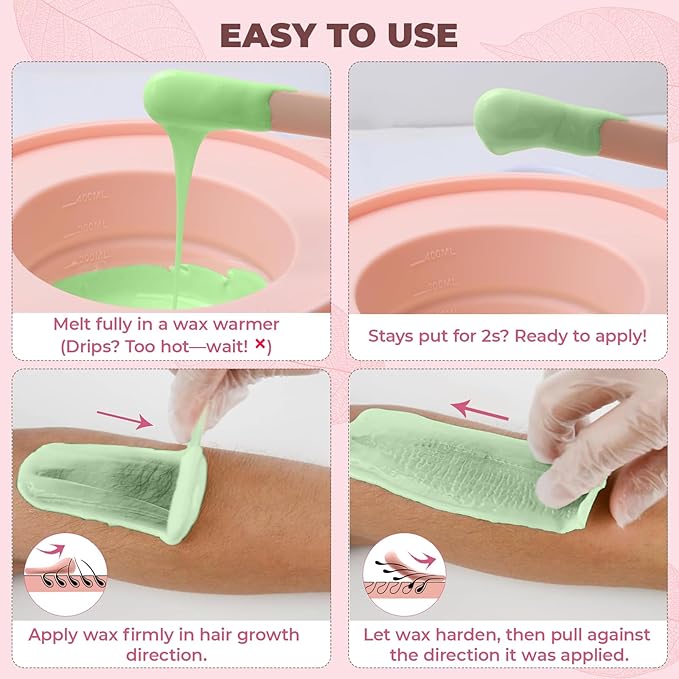 Hard Wax Beads for Hair Removal - 2.5lb/40oz Sensitive Skin Waxing Kit with 20 Sticks for Brazilian, Bikini, Underarms, Face & Body - Large Bulk Tea Tree Wax Beads