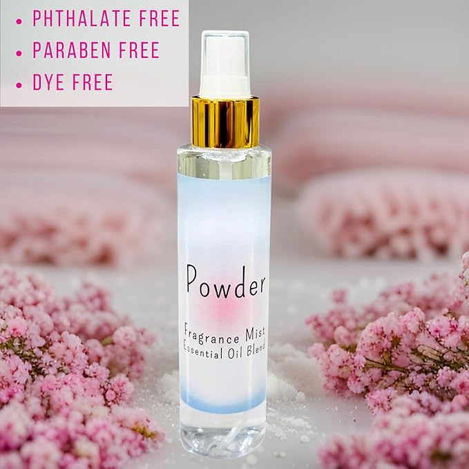 BABY POWDER Soft & Fresh Women’s Body Mist, Fine Fragranced Body Misting Spray, Sensual light scent Fragrance, Hair & Body Spritz Essential Oils