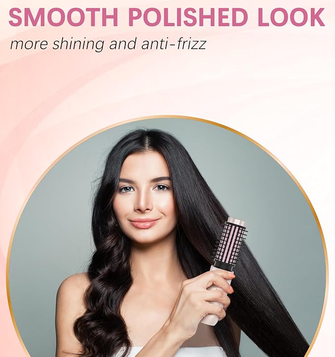 Cordless Curling Iron Brush, Portable Travel Cordless Heated Hair Brush for Women, 4 Temperature(max210°), Rechargeable 7000mAh USB Hair Curler Styler