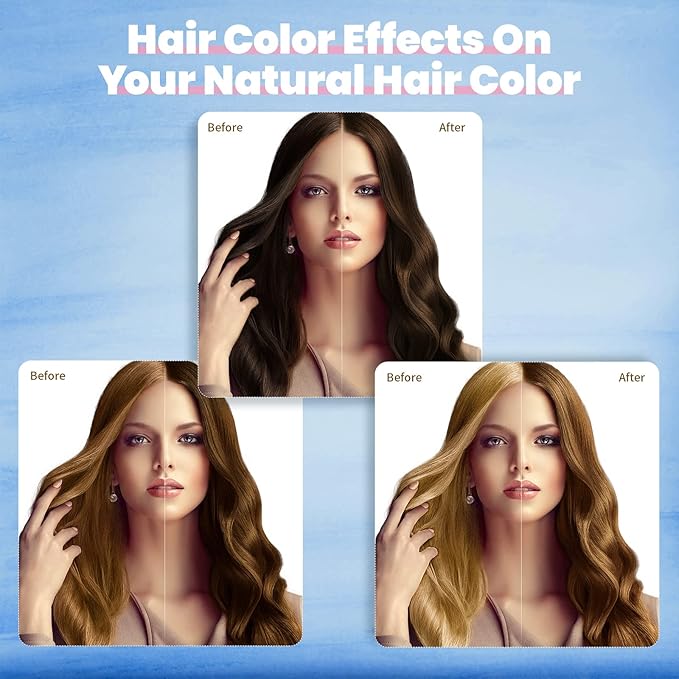 Hair Dye Shampoo for Gray Hair Coverage, 3 in 1 Natural Hair Dye for Women Men, 500ml (Light Brown)