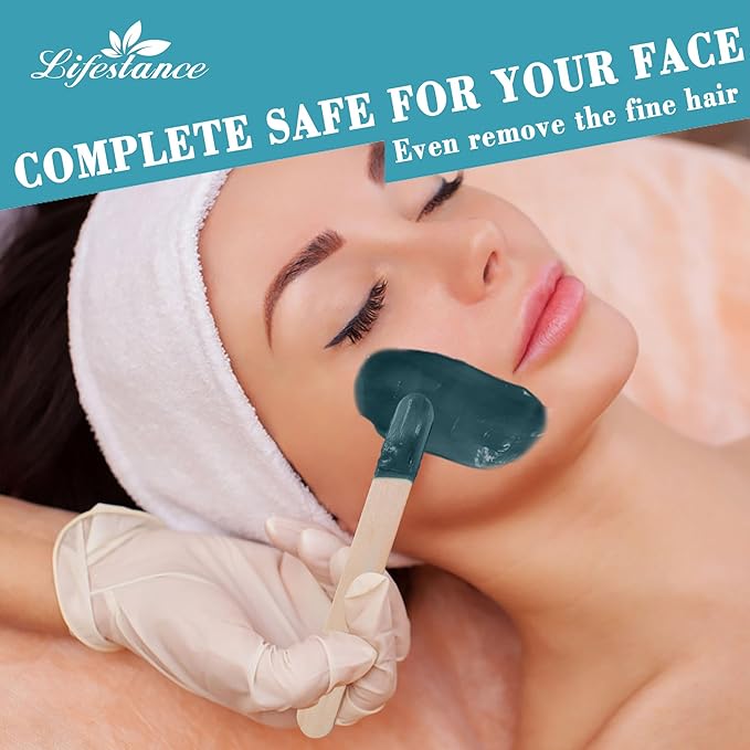 Lifestance Waxing Kit for Women & Men - L2 Digital Wax Pot Warmer, Brazilian & Bikini Hair Removal Kit with 14.1oz Hard Wax Beads & 42 Accessories, Professional for Face, Leg, Eyebrow, Body at Home