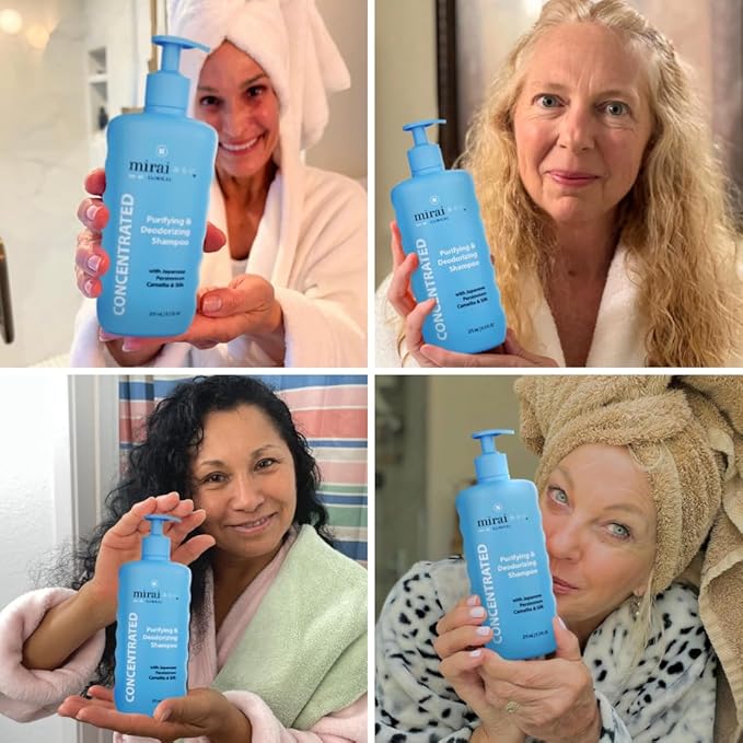 Mirai Clinical Persimmon Shampoo – Old People Smell Eliminator, Nonenal Solution - Safe for Color-Treated and Mature Hair - Sulfate-Free, Paraben-Free, Clarifying Shampoo For Women and Men