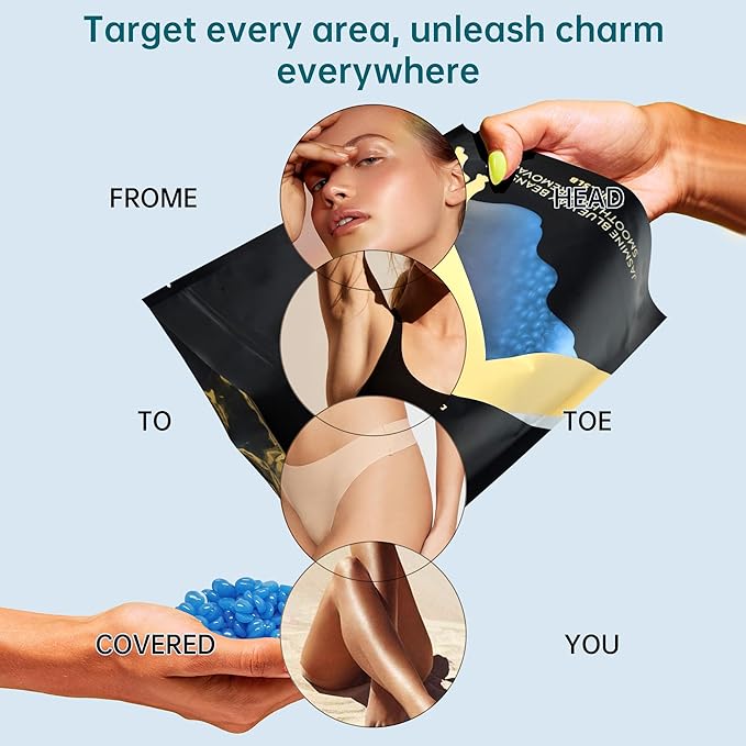 Lifestance 2.5lb Wax Beads Kit, Chamomile Hard Wax Beans For Hair Removal Brazilian Bikini Face, Painless Waxing for Fine Coarse Hair Women Men Large Refill for Wax Warmers at Home