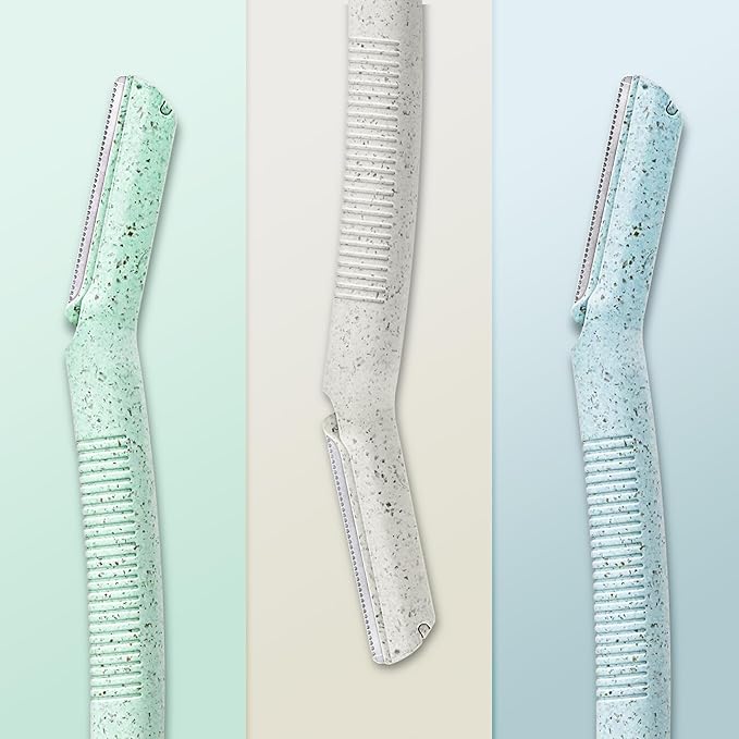 ENNVA 3pcs Dermaplane Facial Hair Removal Razor for Women - Anti-Cutting Protective Blades, Ergonomic Handle, Hygienic Disposable Blades