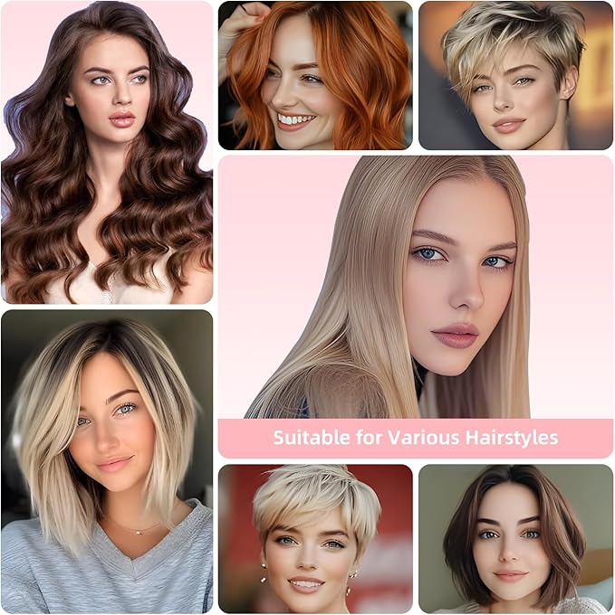 CARESKY® Cordless Curling Iron Brush, 1.5 Inch Mini Travel Hair Curler with 200 Million Negative Ions, Portable Heated Round Straightener Brush Rechargeable for Curl, Touch-Up, De-Frizz, Styling