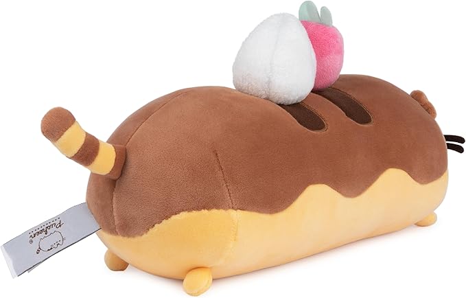 GUND Pusheen Éclair Squisheen Plush, Stuffed Animal for Ages 8 and Up, Brown/Yellow, 11”