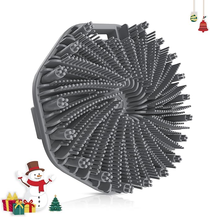 Silicone Body Scrubber, Exfoliating Body Wash Scrubbers Exfoliator, Shower Body Brush for Effective Showering Exfoliation and Gentle Massage (Gray)