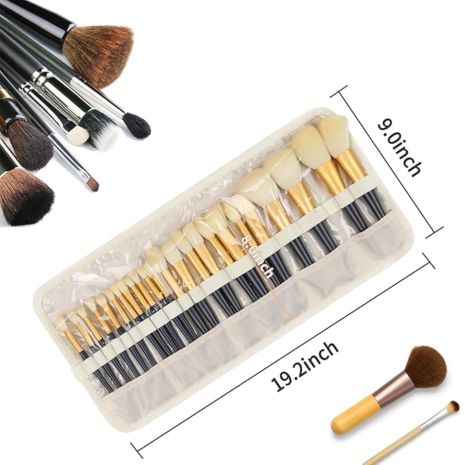 OCHEAL Makeup Brush Holder,Makeup Brush Organizer,Travel Makeup Brushes Bag Cosmetic Bags Pouch for Women Cosmetic Brushes Makeup Artist - Floral