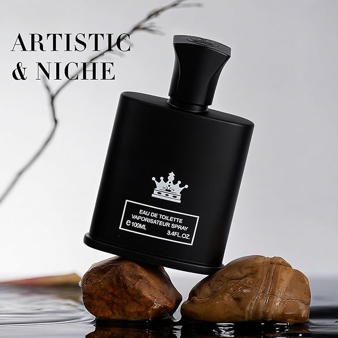 King-D Black Long-Lasting Cologne for Men | Lemon, Violet Leaves, & Sandalwood Scent | Eau de Toilette 100ml Spray | Day to Night Fragrance