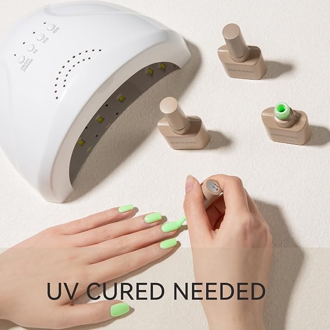 MAYCHAO 15ML Light Milky Green Gel Nail Polish 1Pc Pastel Green Gel Polish Soak Off UV LED Nail Polish Nail Art Starter Manicure Salon DIY at Home, 0.5 OZ