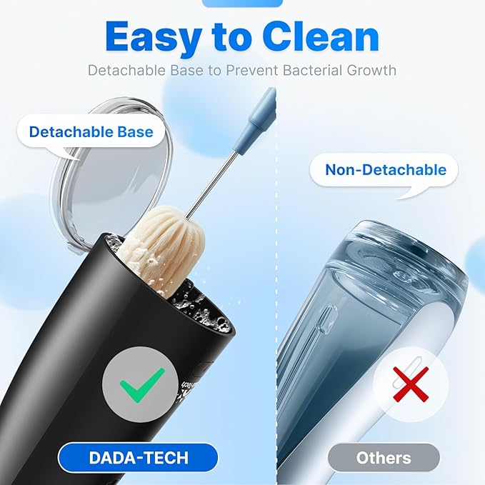Water Flosser for Teeth, Cordless Oral Irrigator Portable Dental Cleaner Picks with 8 DIY Modes 7 Jets 300ml Tank Braces Flossers Rechargeable (Black)