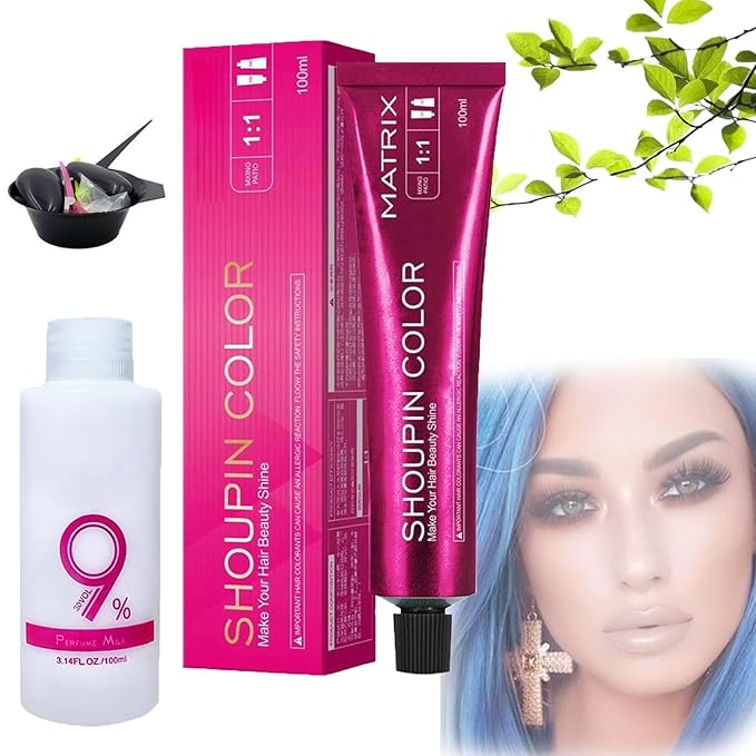 Luxuria Hair Dye No Bleach, Luxuria Hair Color, No Bleaching Hair Nourishing Coloring Hair Dye, Shoupin Hair Color No Hair Damage, For Women and Men (Blue)