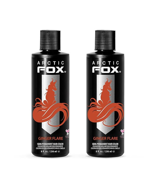 Arctic Fox Semi-Permanent Hair Dye, Vegan & Cruelty-Free, Ammonia-Free, Orange Ginger Flare, Long Lasting, Conditioning, For All Hair Types, 8 Fl Oz (Pack of 2)