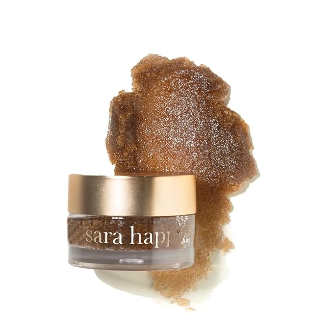 Sara Happ The Lip Scrub: Brown Sugar Scrub for Dry Lips - Gently Exfoliate, Polish, and Revitalize Lips with Vitamin E and Jojoba & Grape Oils,Vegan, 0.5 oz.